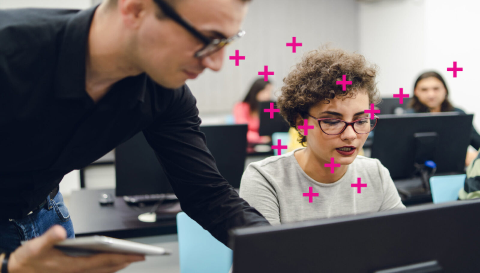 people working at computer at vector institute program
