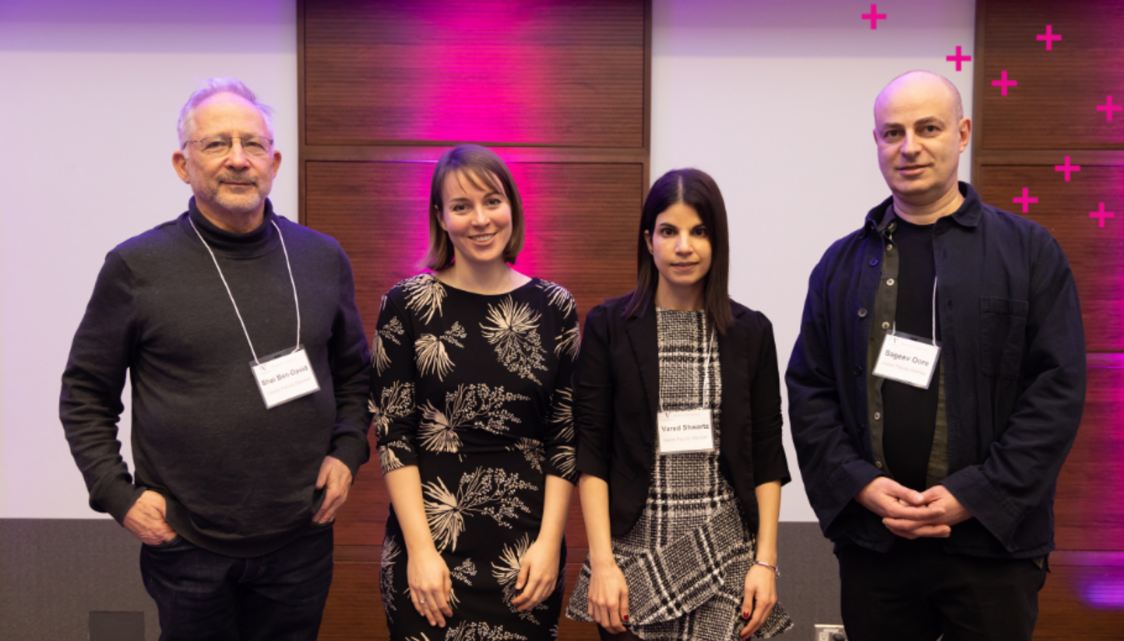 From left to right, Vector researchers Shai Ben-David, Franziska Boenisch, Vered Shwartz, and Sageev Oore at Vector's research symposium