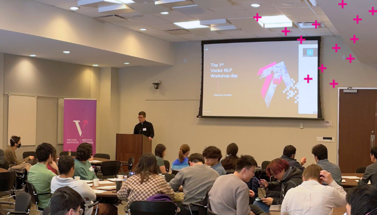 Vector Faculty Member Frank Rudzicz welcoming participants to the workshop.
