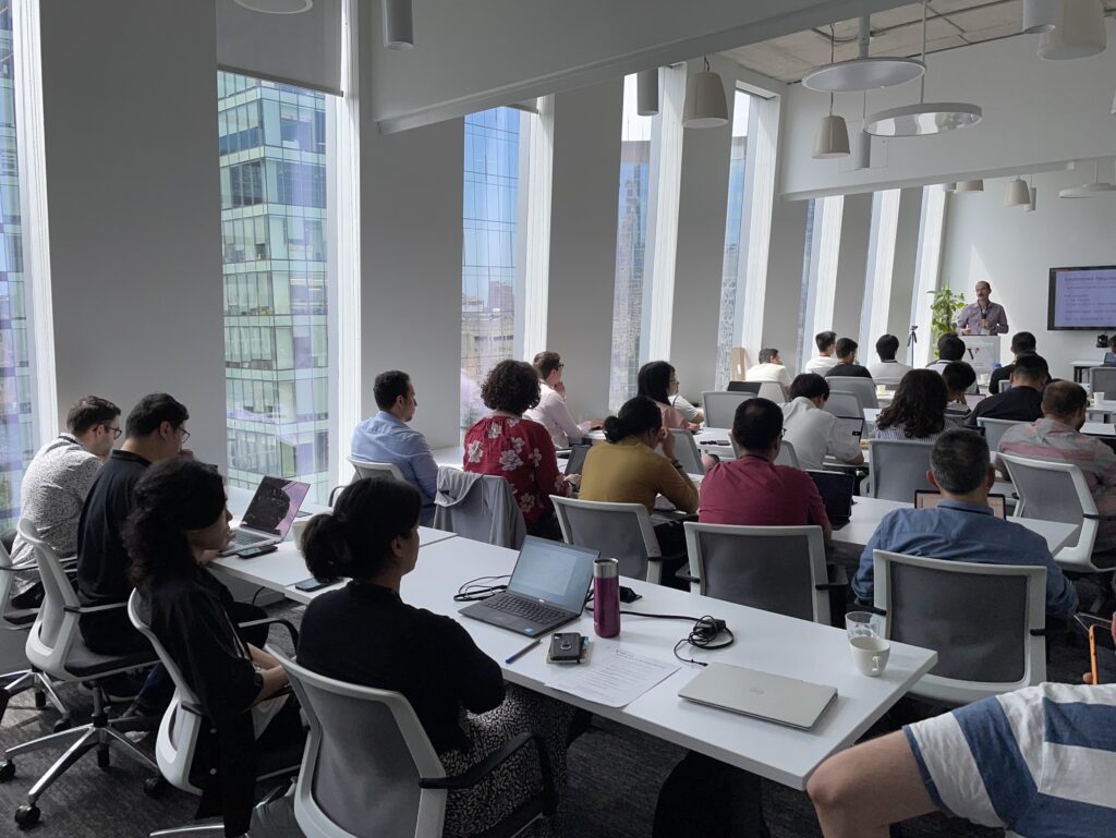 Vector Faculty Affiliate Hassan Ashtiani presenting at the workshop.